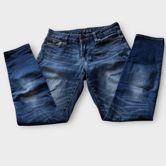 Lucky Brand Denim - Lucky Brand Lolita Skinny Jeans Mid Rise DarkWash Stretch Denim Blue Size 0
